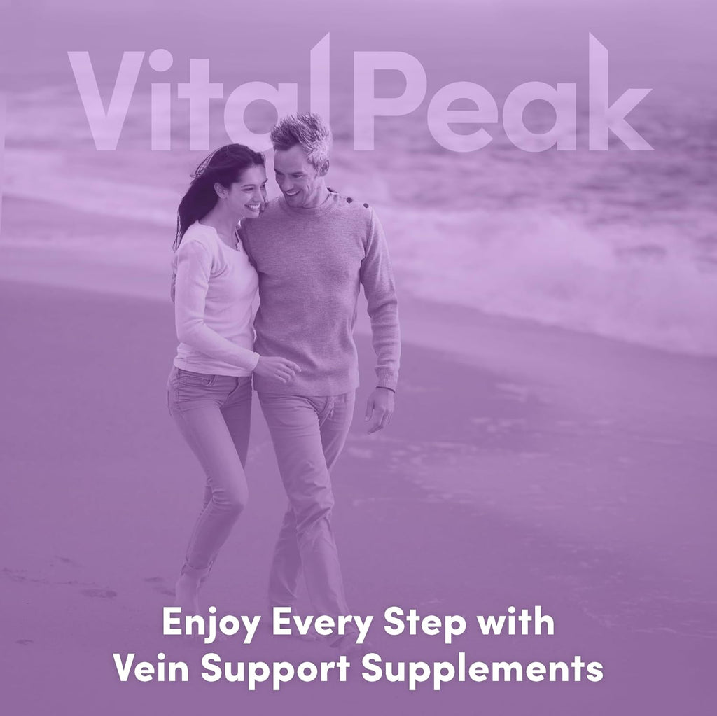 Vital Peak® Vein Care Blend | Circulation & Vein Support Supplements | Rutin, Horse Chestnut Extract, Butcher's Broom & Micronized Citrus Flavonoids, Vegetarian. 30 Days Supply. 60 Capsules