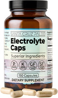 Santa Cruz Paleo Electrolyte Capsules for Hydration Support, Zero Sugar, Keto Friendly Magnesium Potassium Sodium Calcium Supplement, Paleo & Gluten Free, Travel Essentials, 150 Capsules
