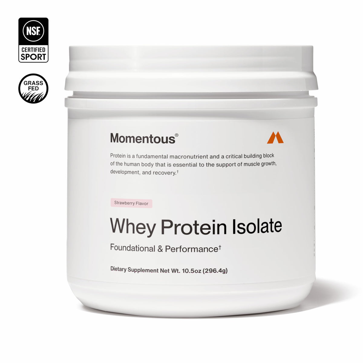 Momentous Essential Grass-Fed Whey Protein Powder - 20 g Whey Isolate Protein - NSF Certified for Sport - Gluten-Free - 25 Servings for Essential Everyday Use - Vanilla - Package May Vary