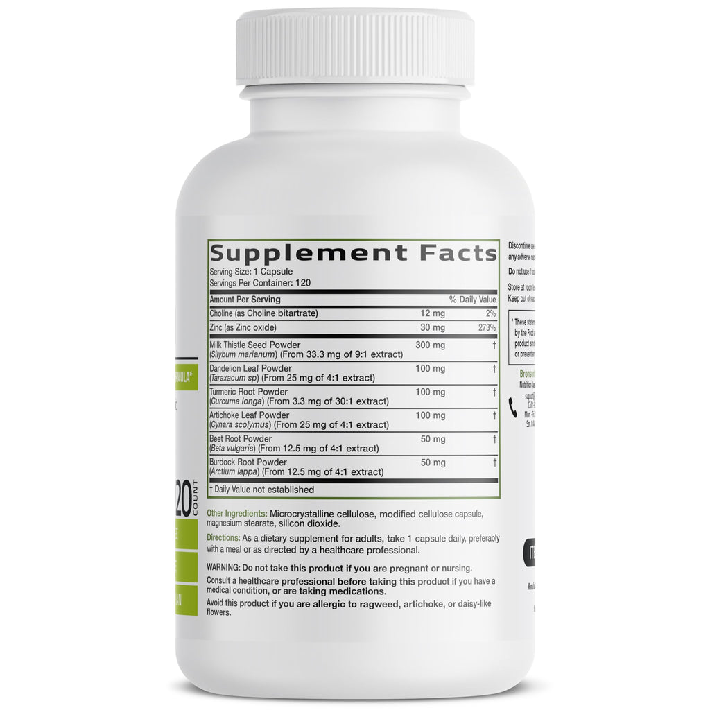 Bronson Liver Detox Advanced Detox & Cleansing Formula 60 Capsules | Liver Health Support with Milk Thistle, Dandelion Extract, Turmeric, Artichoke Leaf & Beet Root, Non-GMO, Soy-Free