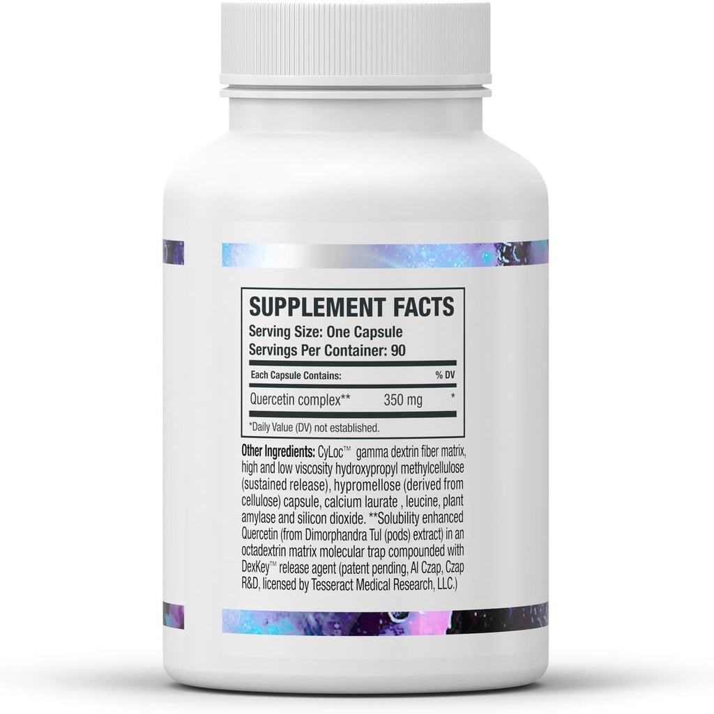 Tesseract Medical Research QuerciSorb SR Quercetin Supplement, Sustained Release, Supports Immune Function and Overall Health, Hypoallergenic. 400 mg, 45 Day Supply