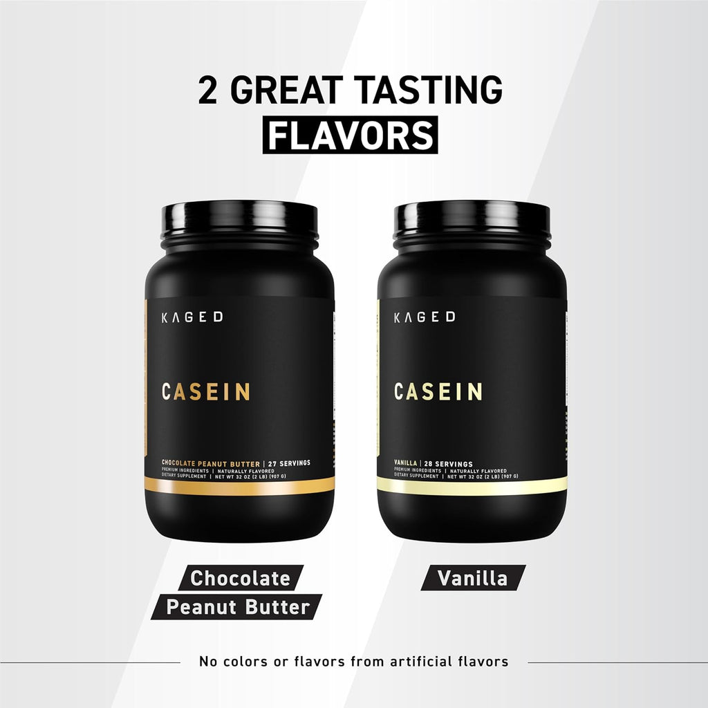 Kaged Premium Casein Protein Powder | Vanilla | Micellar Casein | Banned-Substance Free Supplement, Build Muscle, Recover Faster | Kasein | 28 Servings