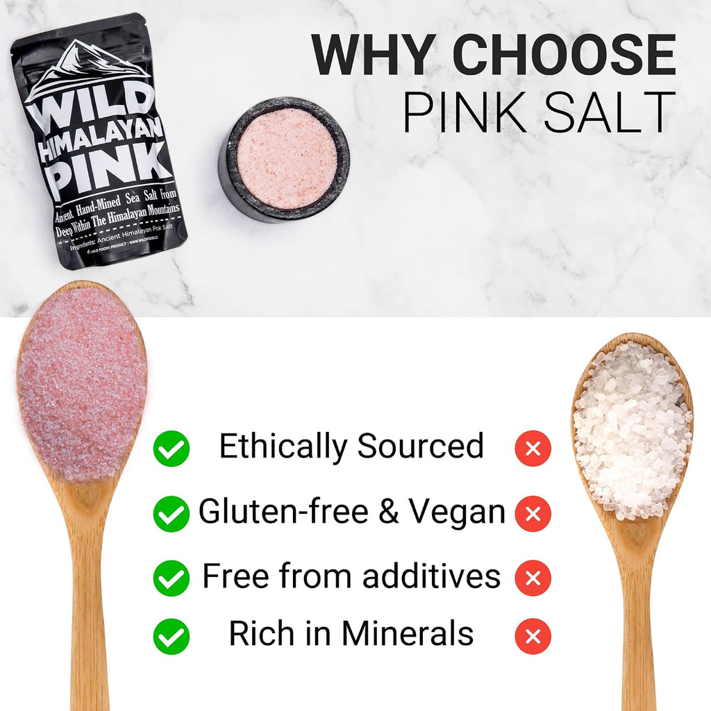 Wild Foods Pink Himalayan Salt (16oz) and Colostrum Powder (5.22oz) Bundle for Gut Health and Wellness