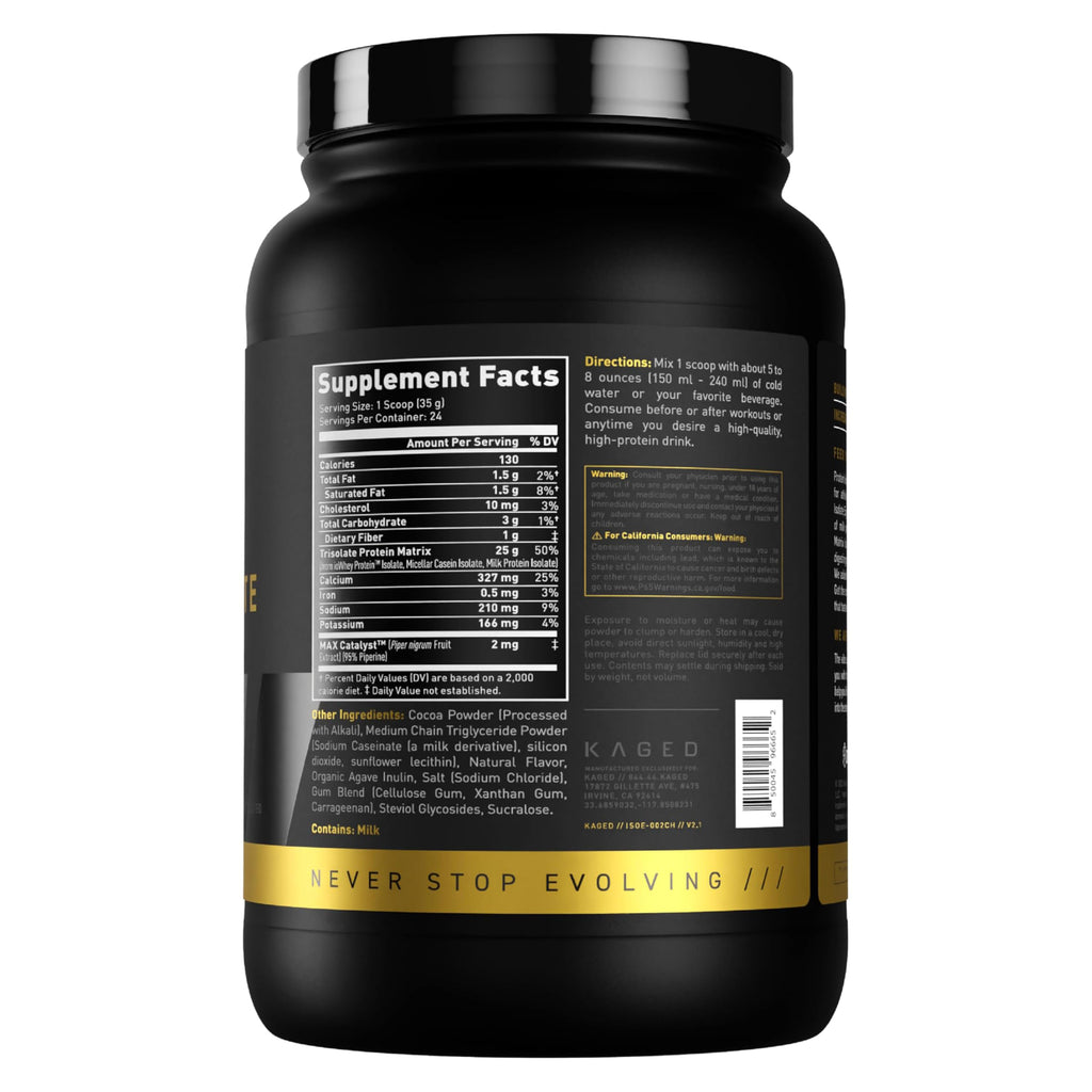 Kaged Whey Protein Isolate Elite Powder | Vanilla | Whey, Casein, & Milk Protein Blend | Post Workout Recovery Drink | Supports Muscle Building | Supplements for Men & Women | 2 lbs