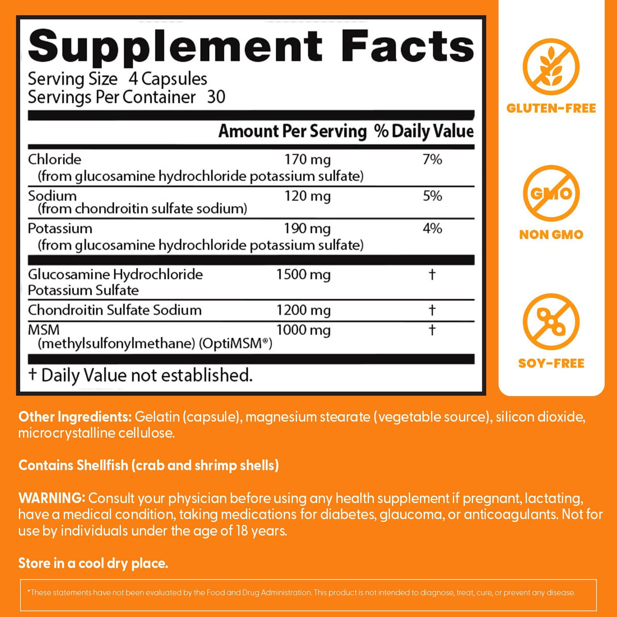 Doctor's BEST Glucosamine Chondroitin MSM - Joint Health Support Supplement for Women & Men, Nutritional Support for Joint Strength, Hair, Skin, & Nails, Gluten Free, Non GMO - 240 Capsules
