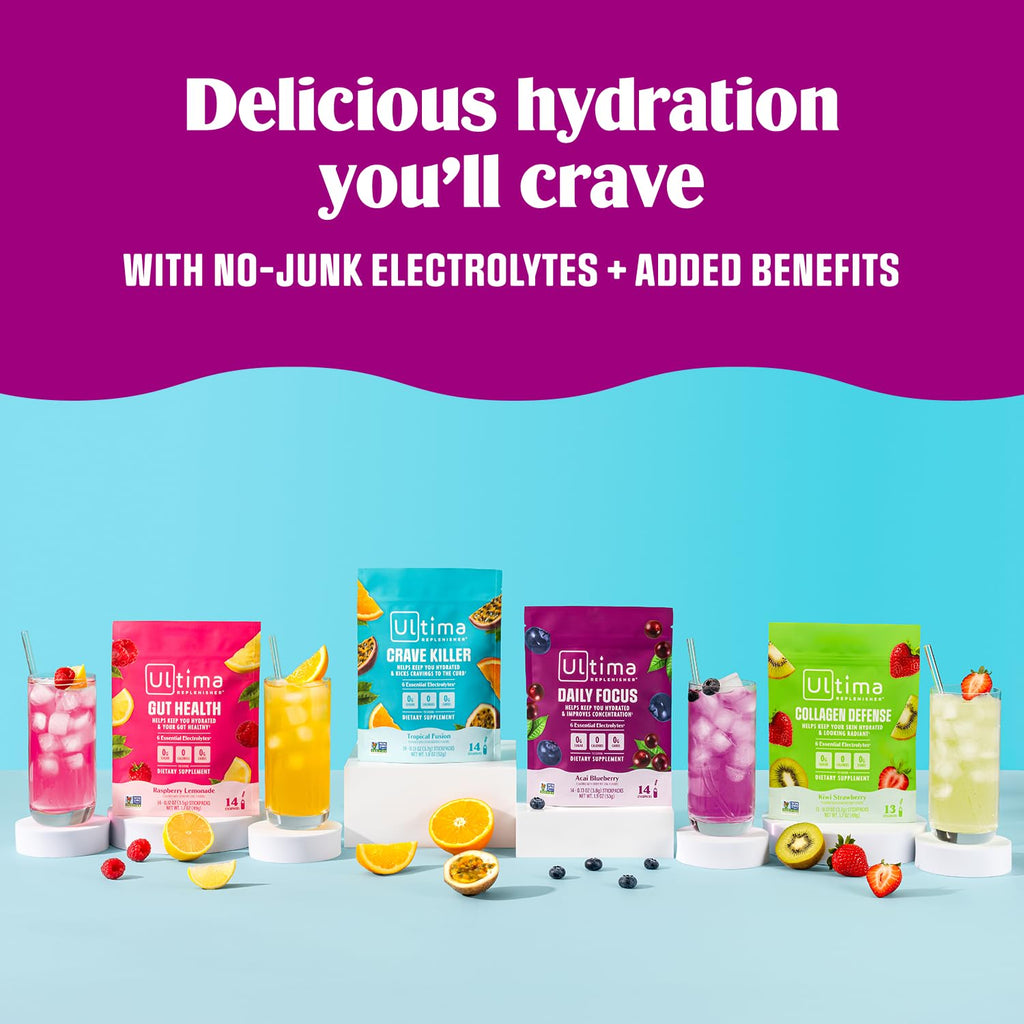 Ultima Replenisher Electrolyte Powder Drink Mix Bundle – Sugar Free – Variety, Crave Killer – 20 Stickpacks, 14 Stickpacks – 6 Electrolytes and Minerals – Keto Friendly, Vegan, Non-GMO
