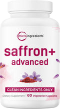 Micro Ingredients Saffron+ Advanced Supplements, 60 Vegetarian Capsules | 10-in-1 with Saffron Extract, Magnesium Glycinate, Turmeric Curcumin, KSM-66 Ashwagandha & Vitamin C. Filler-Free, Non-GMO.