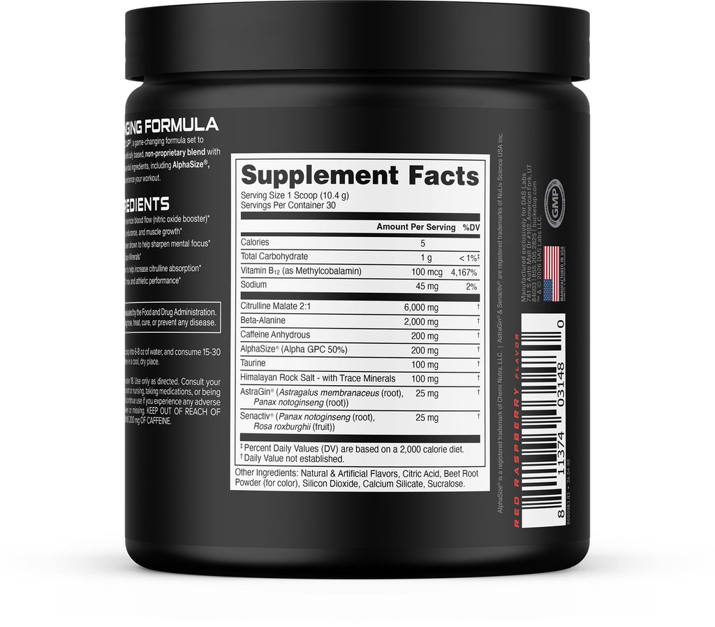 Bucked Up Pre Workout - Best Tasting - 6 Grams Citrulline, 2 Grams Beta Alanine Non Proprietary Blend, Powder (Strawberry Kiwi)