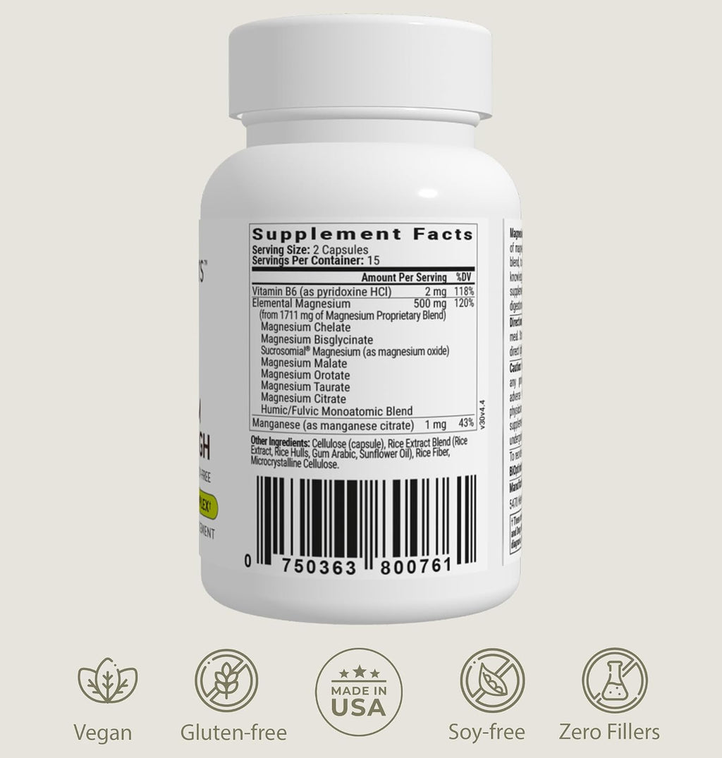 BiOptimizers Magnesium Breakthrough 4.0, (30 Capsules) & Mushroom Breakthrough Powder (Salted Caramel, 15 Servings) - Natural Sleep and Brain Superfood & Supplement Bundle