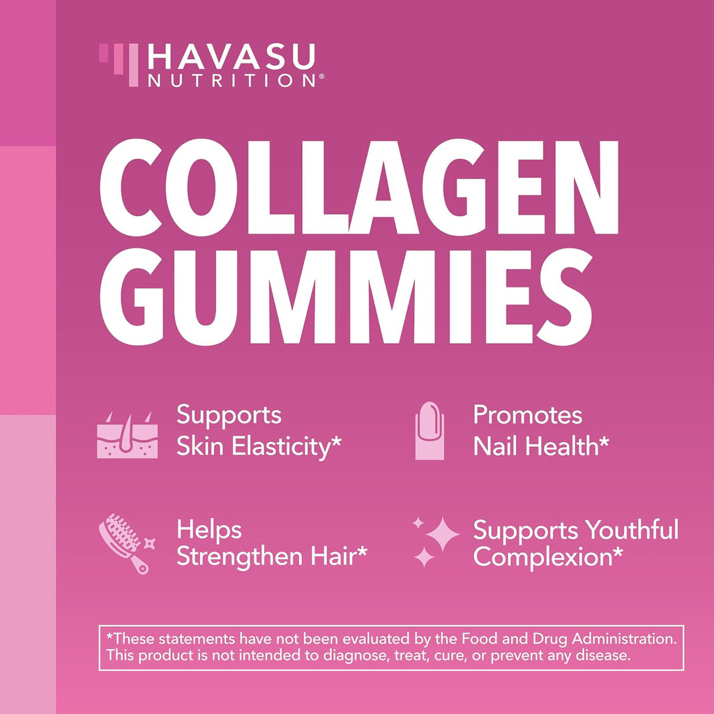 Collagen Gummies With 2500 mcg Biotin, Hair Skin & Nail Support, Lemon | For Women & Men with Biotin, Zinc, Vitamin C & E, Hydrolyzed Collagen, Lemon Flavor, 30 Servings, Hair, Skin & Nail Support