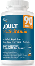 Dr. Tobias Adult Multivitamin for Women & Men 90 Count | Daily Energy & Immune Support | Vitamin Supplement with 42 Fruits & Vegetables + Probiotic + Enzymes | Vegan | 30 Servings