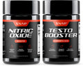 Snap Supplements Nitric Oxide Booster + Testo Booster Bundle for Men, 60 Vegetarian Capsules Each (1 Month Supply)