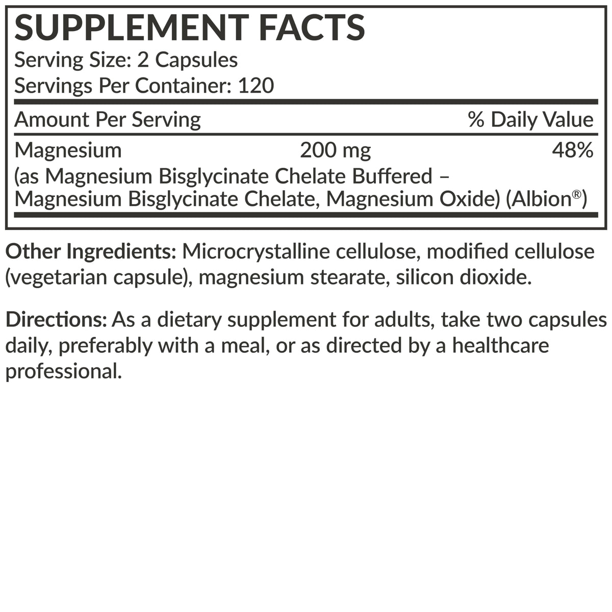 Futurebiotics Magnesium Glycinate 200 MG per Serving Chelated for High Absorption, Gentle On Stomach, Non-GMO, 60 Vegetarian Capsules