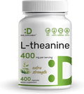 L-Theanine 400mg, 400 Capsules – Extra Strength Theanine Supplement – Amino Acids for Focus & Relaxation Support – Non-GMO & Gluten Free
