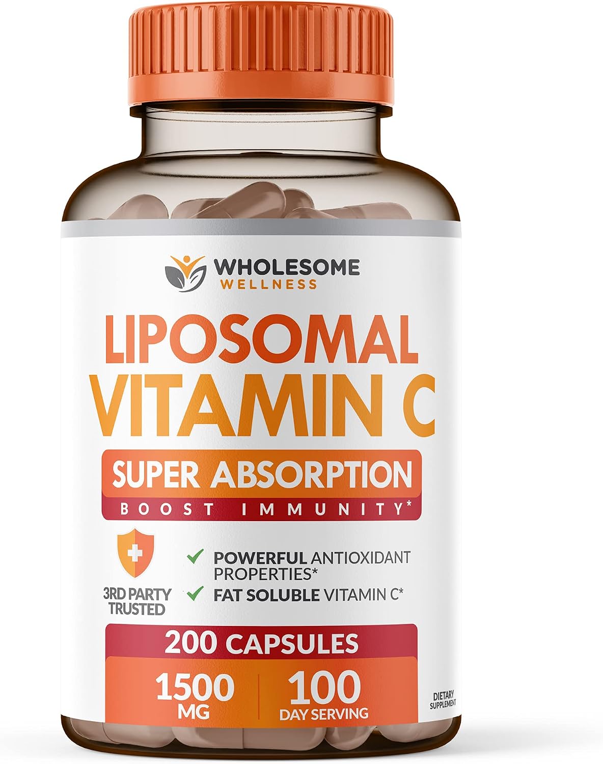 Wholesome Wellness Liposomal Vitamin C Capsules (200 Pills 1500mg Buffered) High Absorption VIT C + Whole Food Multivitamin for Women - Natural Multi Vitamins, Minerals, Organic Extracts Bundle