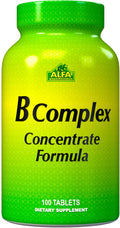 ALFA VITAMINS B Complex Formula - Daily Nutritional Supplement - B Vitamins for a Healthier Heart and Nervous System, and Natural Energy Increase - 100 Tablets