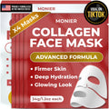 MONIER Collagen Face Mask | Bio-Collagen Real Deep Mask | Overnight Sheet Mask For Glass Skin, Facial Beauty Korean Skin Care, For Dry & Sensitive Skin (4 Pack)