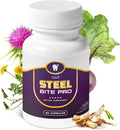 Steel Bite Pro – 23 Plant-Based Ingredients – 60 Ct, 1 Month Supply | 23 plant-based ingredients with Zinc & Turmeric | Non-GMO, Made in USA | Easy-to-swallow oral-care capsule