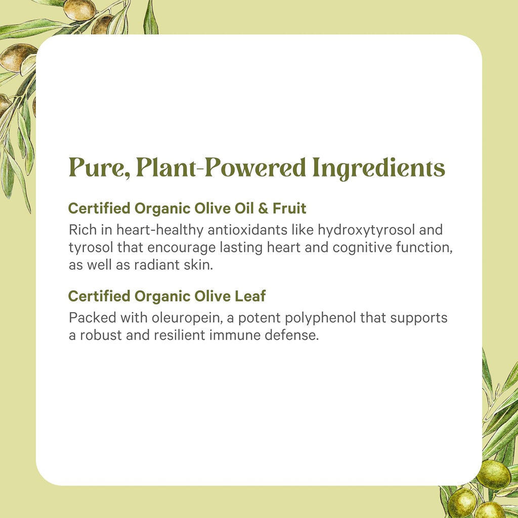 PURE SYNERGY SuperPure Olive Extract | Organic Olive Leaf, Oil, and Fruit Supplement with Polyphenols | for Heart, Brain, and Immune Health (60 Capsules)