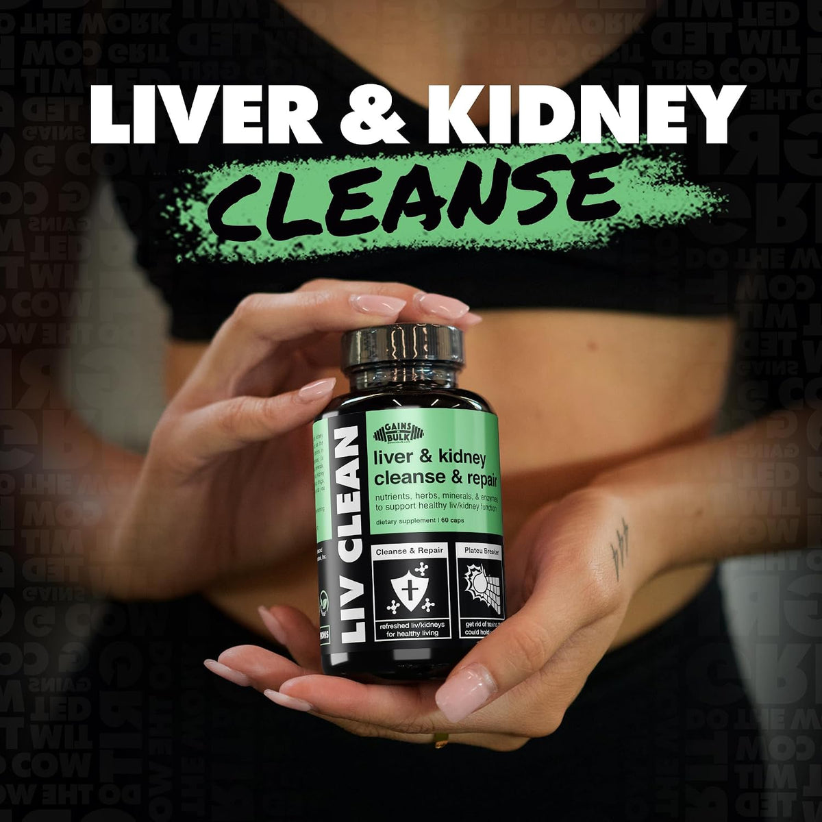 Gains in Bulk Liv Clean Liver & Kidney Cleanse, Milk Thistle, 60 Capsules