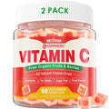 Organic Vitamin C Gummies 120mg for Adults, Sugar Free, Daily Immune Defense, Raw Antioxidant, 100% Whole Food Chewable Vitamin C Supplement from 1200mg Berries & Fruits for Collagen, Vegan, 60 Counts