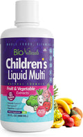 Children's Liquid Multivitamin & Immune Booster - Natural Supplement for Kids & Toddlers with Vitamins A B C D3 E, Fiber, Fruits & Vegetables - No Gluten, Sugar, Dairy, Soy - 30 oz