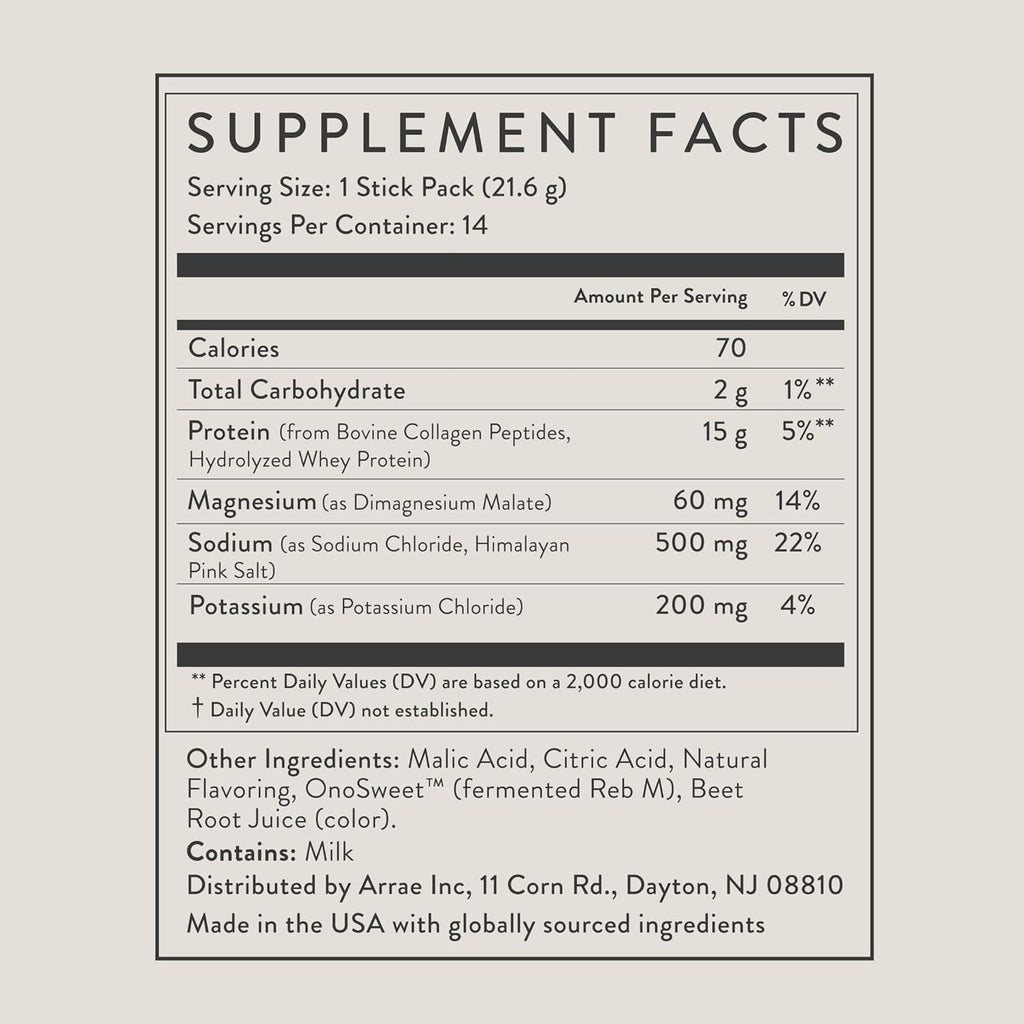 Clear Protein Powder, 15g Collagen & Whey with Electrolytes, 14 Packets