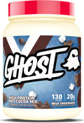 GHOST High Protein Hot Cocoa Drink Mix, Milk Chocolate - Creamy & Smooth Hot Chocolate Powder with 20g Hydrolyzed Whey Protein & Mini Marshmallows - Easy Mix Seasonal Drink - Gluten-Free