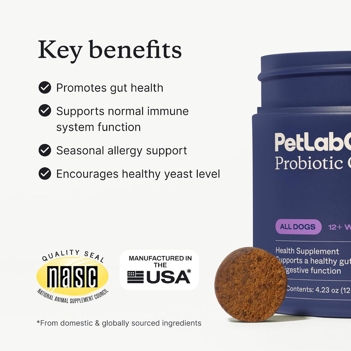 PetLab Co. – Oral Hygiene & Gut Health Bundle: Dental Powder for an Effortless Clean in 1 Scoop for Medium Sized Dogs & Probiotics for Dogs Supporting Gut Health & Seasonal Allergies