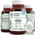 Natural Nutra OptiMSM, MSM Supplement with Sulfur 1000 mg, 120 Vegan Tabs | Cartilage Health, Prevent Thinning Hair, Increase Joint Flexibility and Bone Health, Support Fluid balance, Weight loss