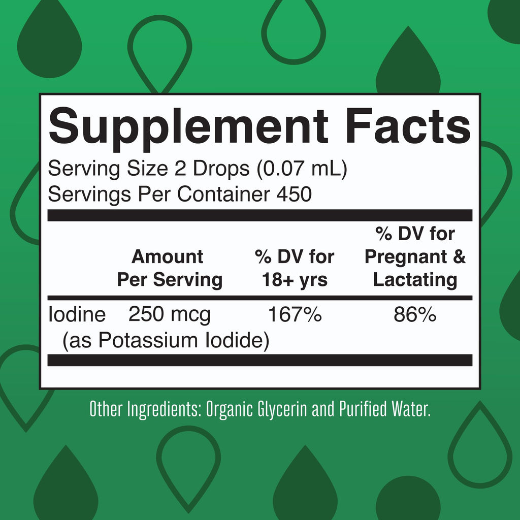 MaryRuth Organics Iodine Liquid Drops | Potassium Iodide | 1 Year Supply | 450 Servings | Thyroid Health | USDA Organic| Vegan | Non-GMO | Gluten Free | 1 Fl Oz