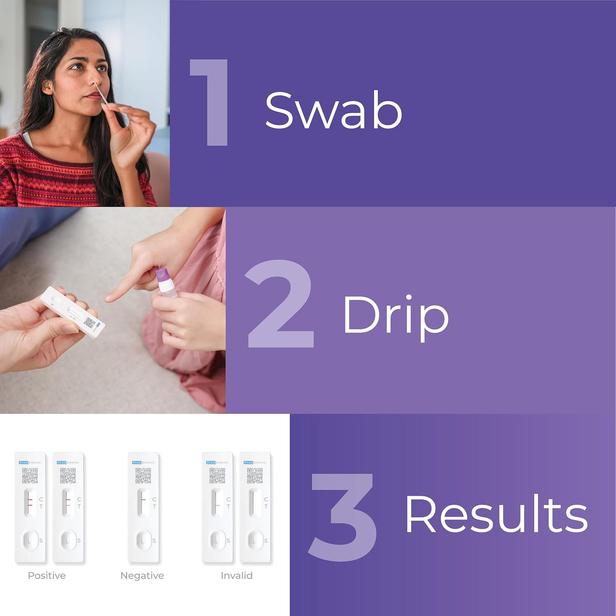 INDICAID COVID-19 Antigen Rapid Test, 6 Tests in 3 Individual Packs, FDA EUA Authorized OTC COVID Home Test, HSA/FSA Eligible, Fast and Easy to Use