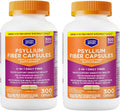 berkley jensen Daily Psyllium Husk Supplement, Natural Fiber for Men & Women - Fiber Capsules for Overall Digestive Health, Easing Constipation, Made in USA - 300 Count (Pack of 2)