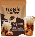 Caramel Protein Coffee Powder - Instant Iced Coffee, Sugar Free, Keto Friendly, 10 g Protein, 80 mg Caffeine Per Serving - 20 Servings
