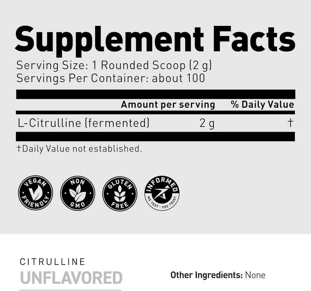 Kaged L-Citrulline Powder | Nitric Oxide Booster | Enhanced Pumps | Improve Muscle Vascularity | Supplements for Men & Women | Unflavored | 100 Servings