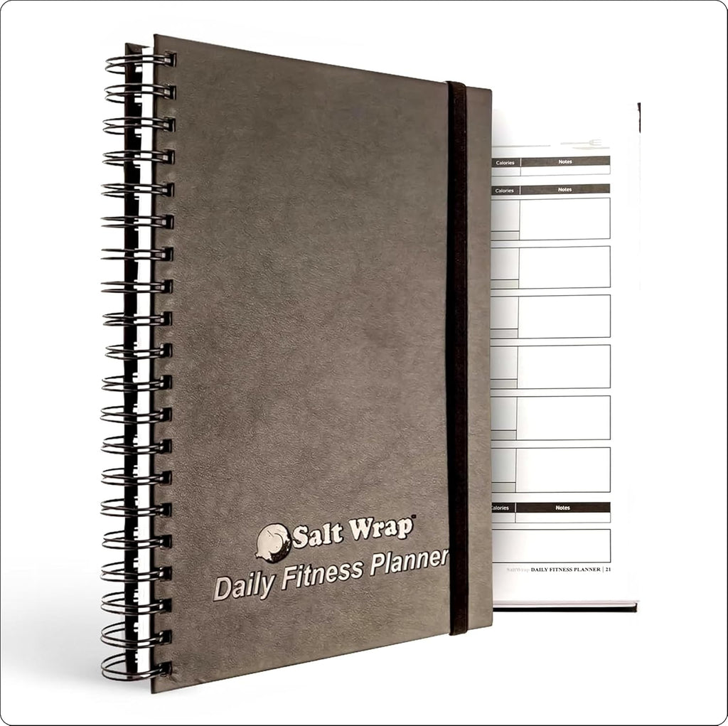 Daily Fitness Journal, Workout Planner & Food Log Book 7x10 Inches | Premium Faux Leather Cover, Weekly Check-Ins for Energy, Joint Health and Mindset Alongside Training and Nutrition Goals