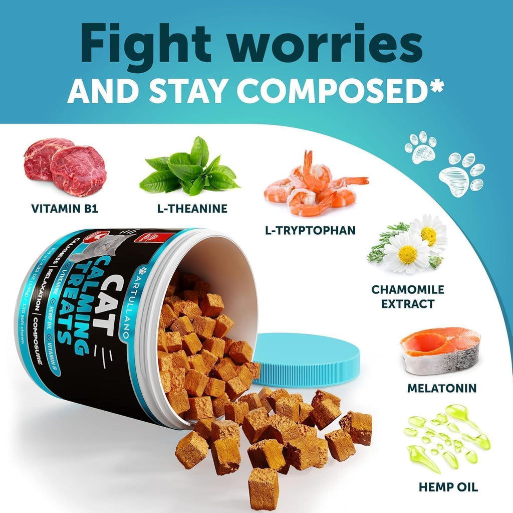 L-Lysine for Cats - Lysine Powder Supplement - 900mg/serving - Immune Support for Cats & Kittens - Sneezing, Runny Nose, Squinting, Watery Eyes, Cold, Eye Function, Respiratory Health - with Taurine