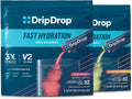 DripDrop Hydration Juicy Sunburst Variety Bundle Electrolyte Packets, 32 Ct | Grape, Fruit Punch, Strawberry Lemonade, Cherry, Lemon Lime, Strawberry, Peach, Black Cherry; Single Serve Powder Drink Mix