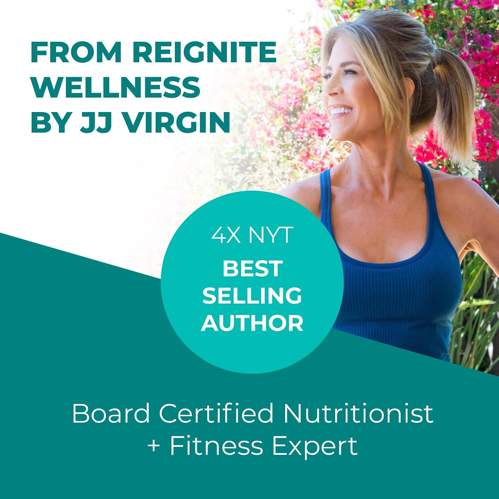 Reignite Wellness by JJ Virgin | Protein Digestive Enzymes | Supports Protein, Carb & Fat Digestion | Helps Reduce Bloating & Improve Nutrient Absorption | 60 Servings