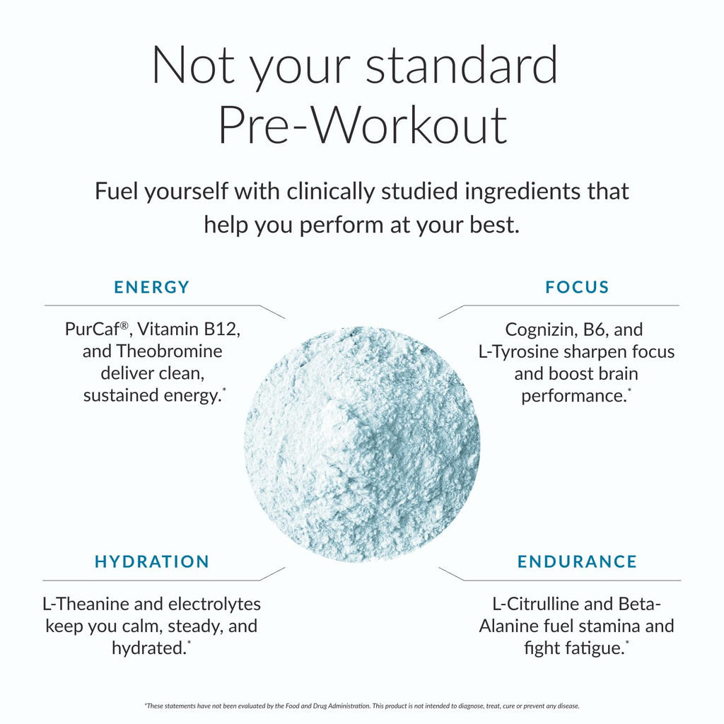 BEAM Pre Workout Powder – Pre Workout Supplement with Organic Caffeine, 350 mg Electrolytes & Nootropic Focus Support, No Sugar, Pre Workout for Women & Men, Blue Raspberry Flavor, 20 Servings