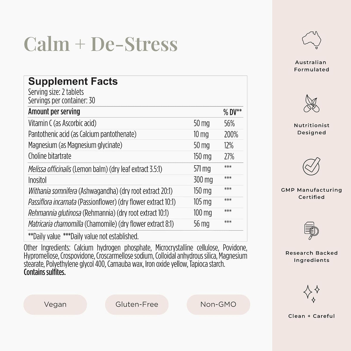 JSHealth Calm + Destress Supplement - 60 Capsules