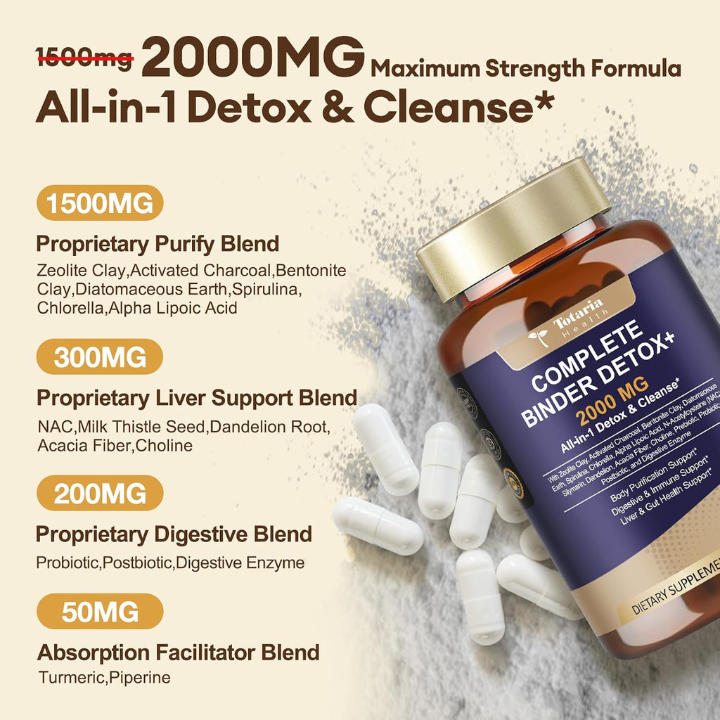 Totaria 2000MG All-in-1 Detox Binder + Strongest ''Lymph-Liver''