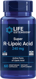 Life Extension Super R-Lipoic Acid – Healthy Aging, oxidative Stress Defense – with 240 mg of Active R-Form of R-Lipoic Acid – Gluten-Free – Non-GMO – Vegetarian – 60 Capsules | Active R-Form for Healthy Aging & Oxidative Stress Defense, 240 mg R-Lipoic A