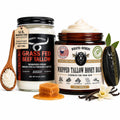 Beef Tallow for Cooking (14 oz) + Organic Beef Tallow for Skin - 4 OZ (Vanilla)