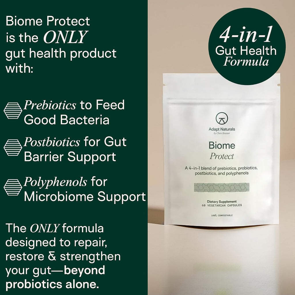 Adapt Naturals Gut & Immune Defense Bundle – Bio-Avail Colostrum+ Powder with Lactoferrin & Biome Protect 4-in-1 Gut Supplement – 30-Day Supply