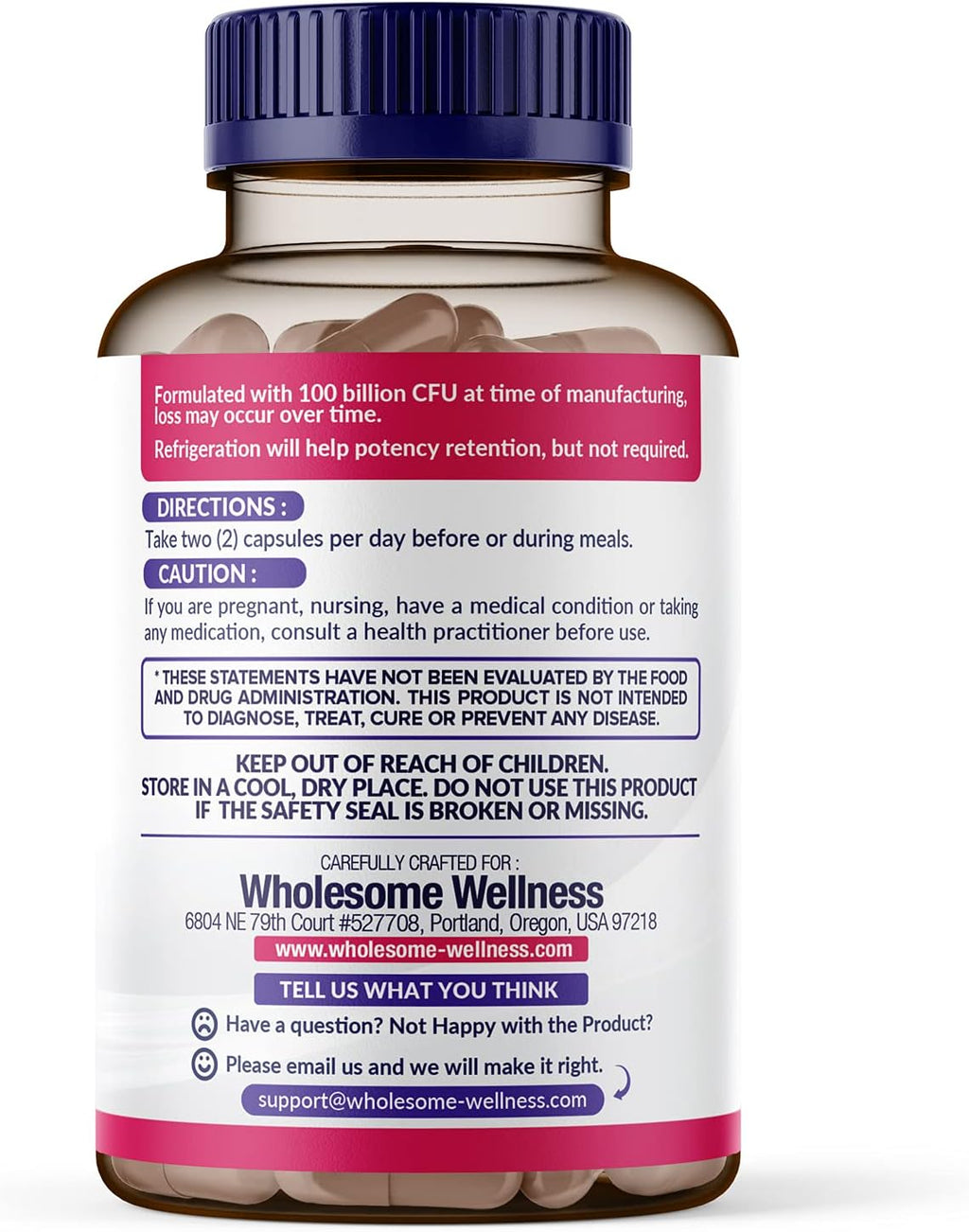 Wholesome Wellness 100 Billion CFUs with Prebiotics and Organic Probiotics 100 Billion CFU for Men and Women Bundle