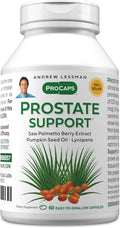 ANDREW LESSMAN Prostate Support Saw Palmetto Supplement, 60 Softgels | Comprehensive prostate support with saw palmetto, pumpkin seed oil and omega-3s for men's urinary health.