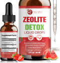 Zeolite Detox Liquid Drops with B12, D3 & Vitamin C – Pure Body Cleanse Support for Heavy Metals, Natural Zeolite Formula, Strawberry Watermelon Flavor, 60ml
