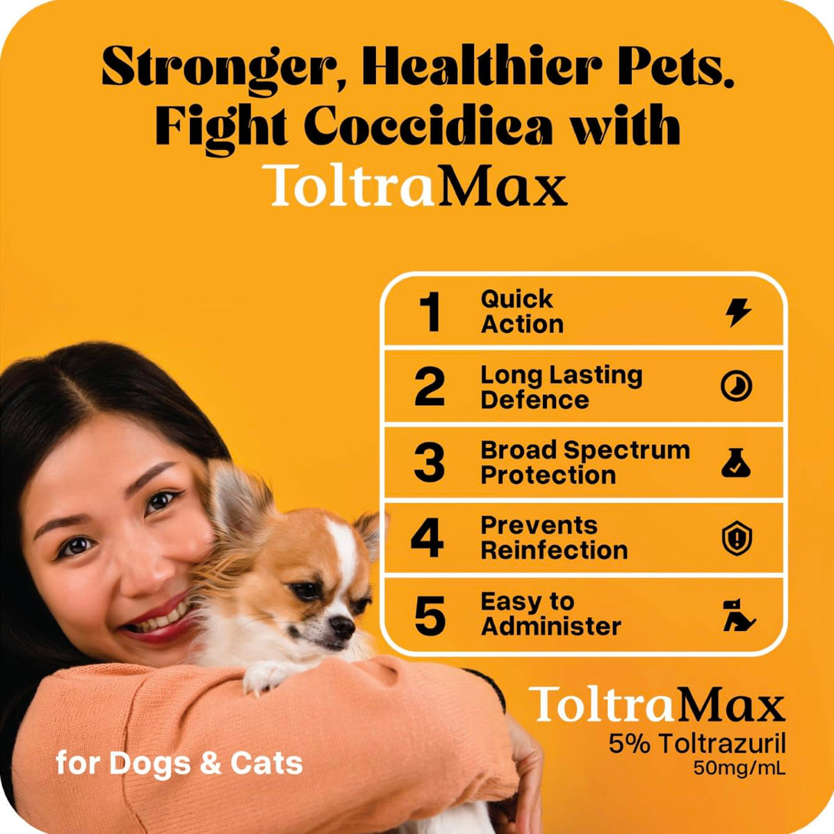 Vetr's Toltramax Toltrazuril Powder for Horses, Dogs, Cats, 100g (10.0%, Chicken)