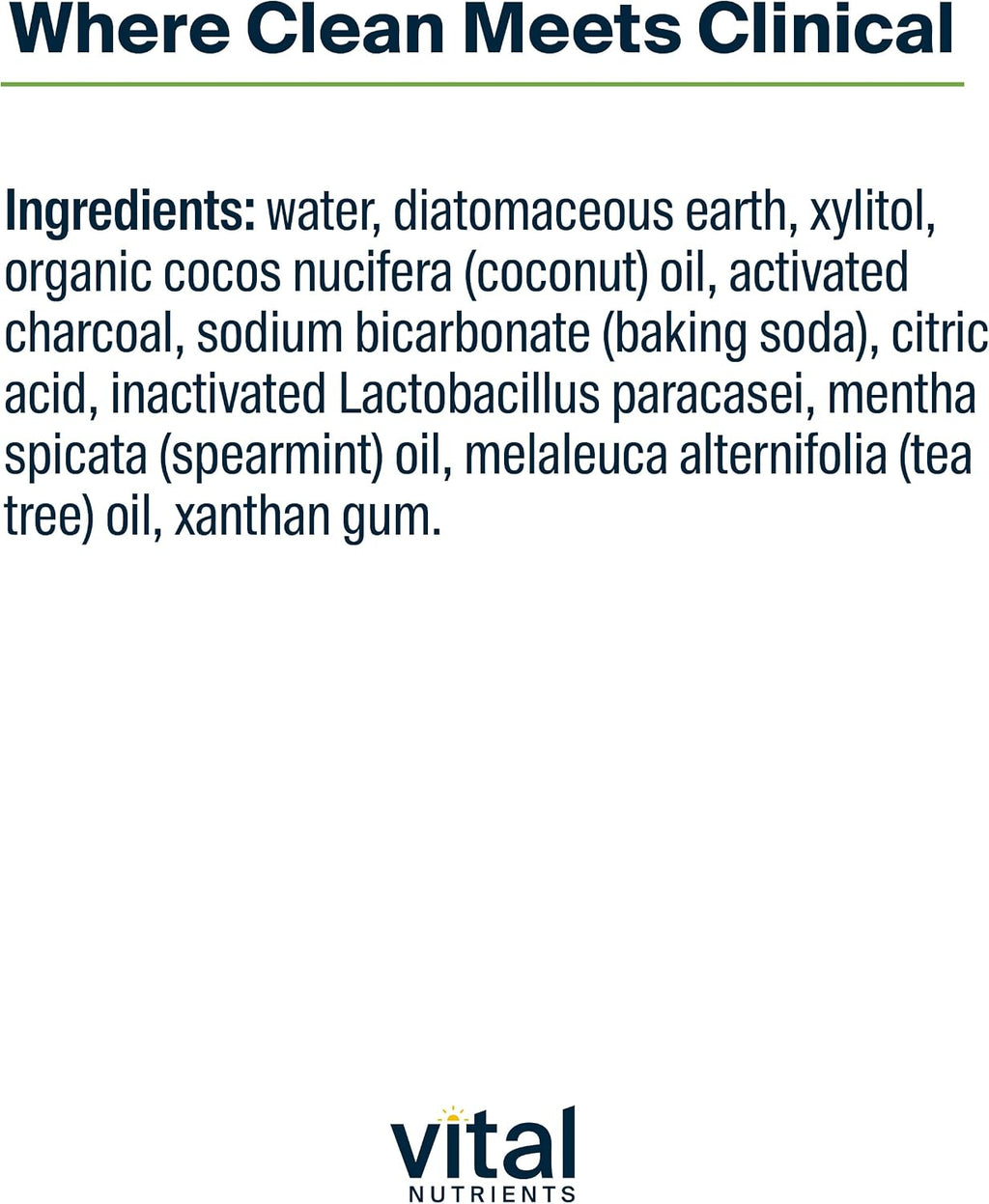Vital Nutrients Hyperbiotics Activated Charcoal Probiotic Toothpaste | Supports Healthy Mouth Flora, Fresher Breath, Whiter Teeth | Spearmint Flavor | Non-GMO | Gluten, Dairy, Soy Free | 4 oz